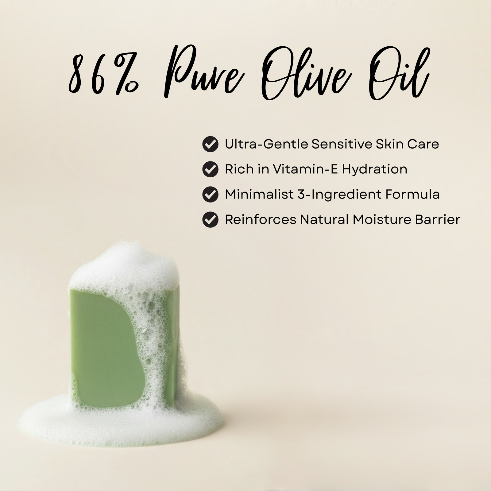 86% Pure Olive Oil Senstitive Face & Body Bar 4.4 Oz / 125g Each