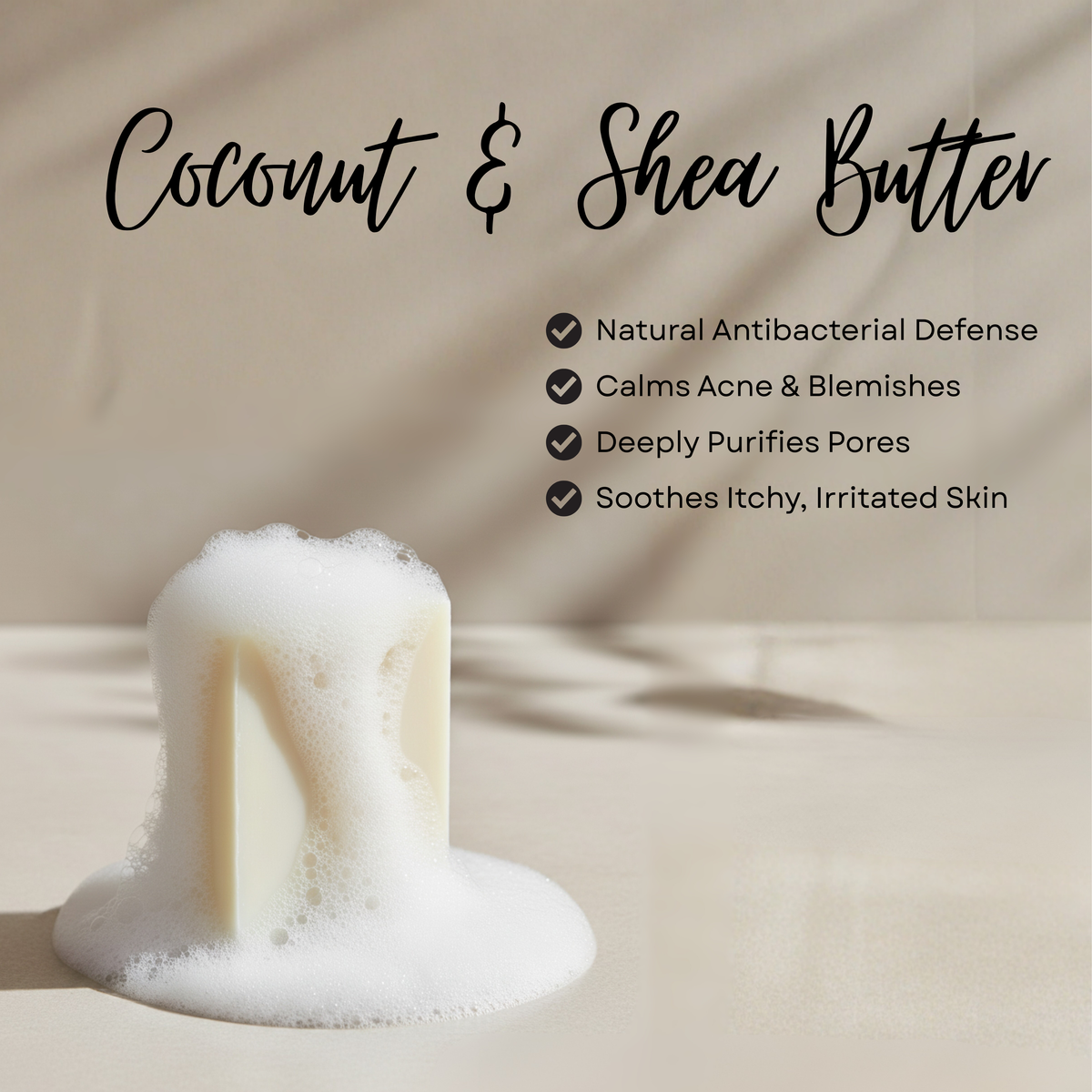 Coconut &amp; Shea Butter  Rich &amp; Moisturizing Face &amp; Body Bar 4.4 Oz / 125g